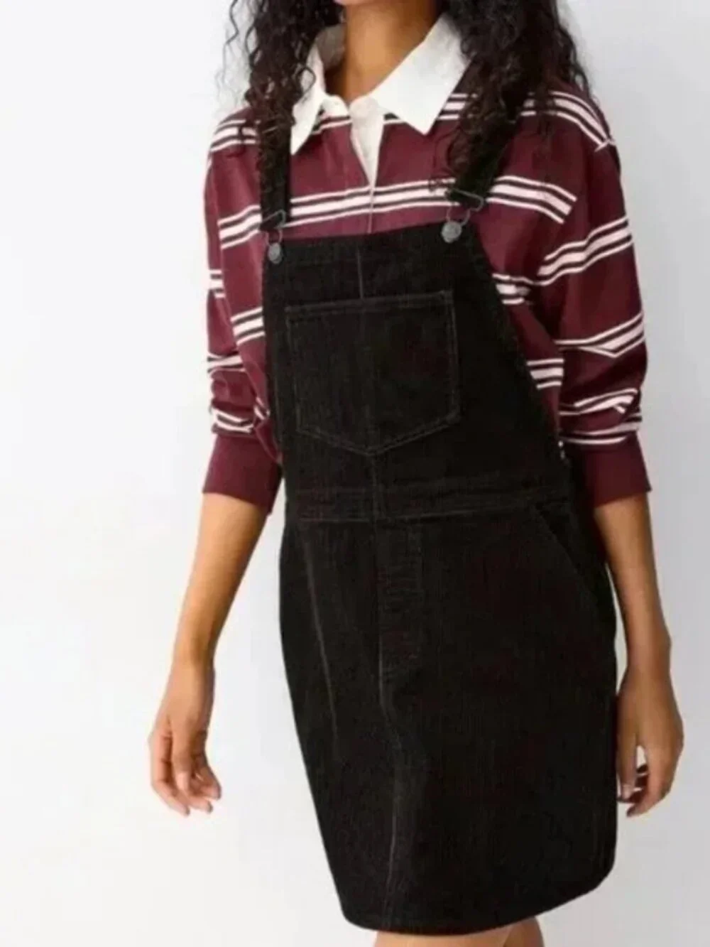 NWT Corduroy apron dress black 100% cotton - Picture 4 of 4